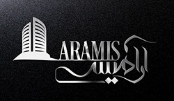 برج، مسکونی، آرامیس، رشدیه، تبریز، لوگوتایپ، برند، موکاپ، گرافیک، طراحی