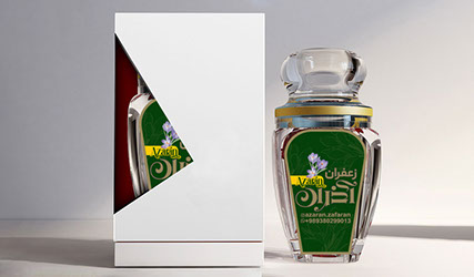 برچسب، مواد غذایی، زعفران، آذران، آذر، آذربایجان، لوگو، لیبل، مواد غذایی، برش برچسب، برچسب اختصاصی